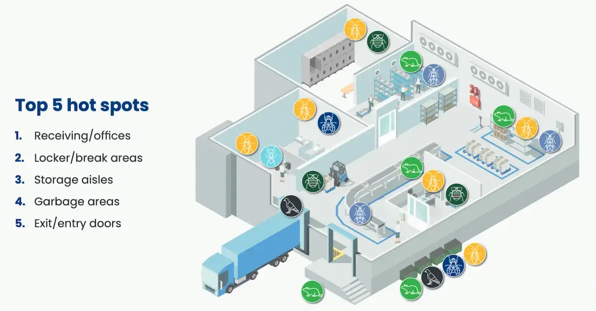 Commercial Areas at Risk Diagram | McCloud Pest Solutions